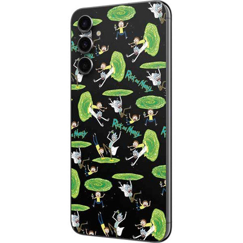 Adult Swim Rick and Morty Portal Pattern Galaxy A14 5G Skin